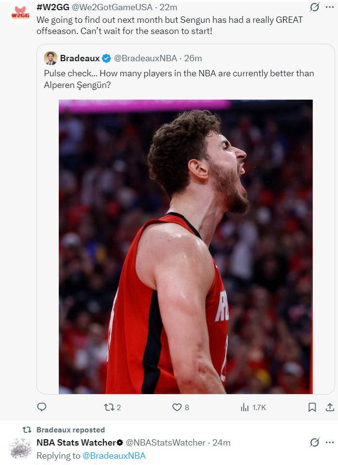 申京数据统计力挺MVP!美媒预测其跻身NBA前十巨星,休媒自豪发声